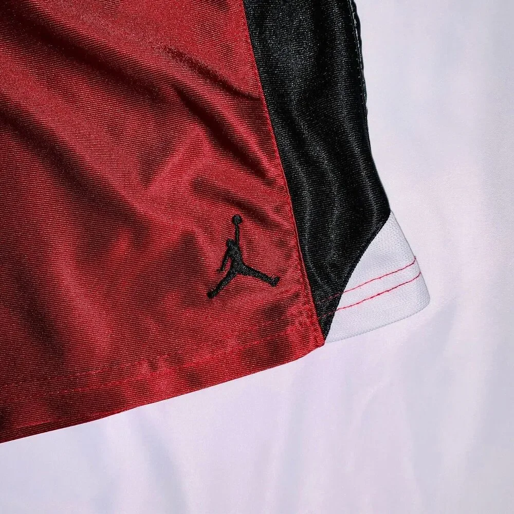 Jordan Vintage Super Rare Basketball Dazzle Shorts Sky Red Black Whi Men L